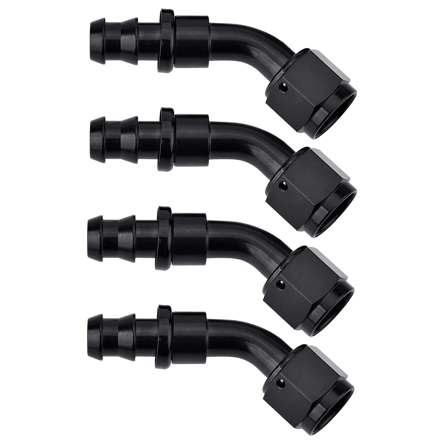 EVIL ENERGY 10AN 45 Degree Push Lock Hose Fitting End Black 4PCS