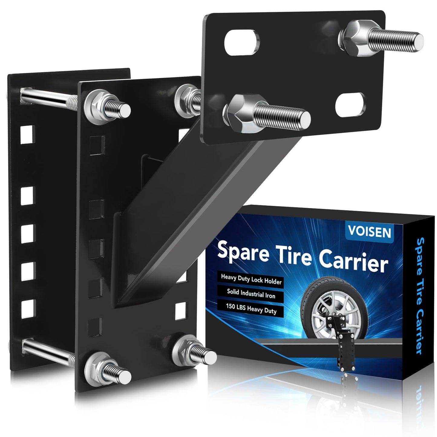 VOISEN Spare Tire Carrier,Boat Trailer Spare Tire Mount, Spare Tire Mount for Utility Trailer,Fits 4 5 6 Lugs Trailer Wheels on
